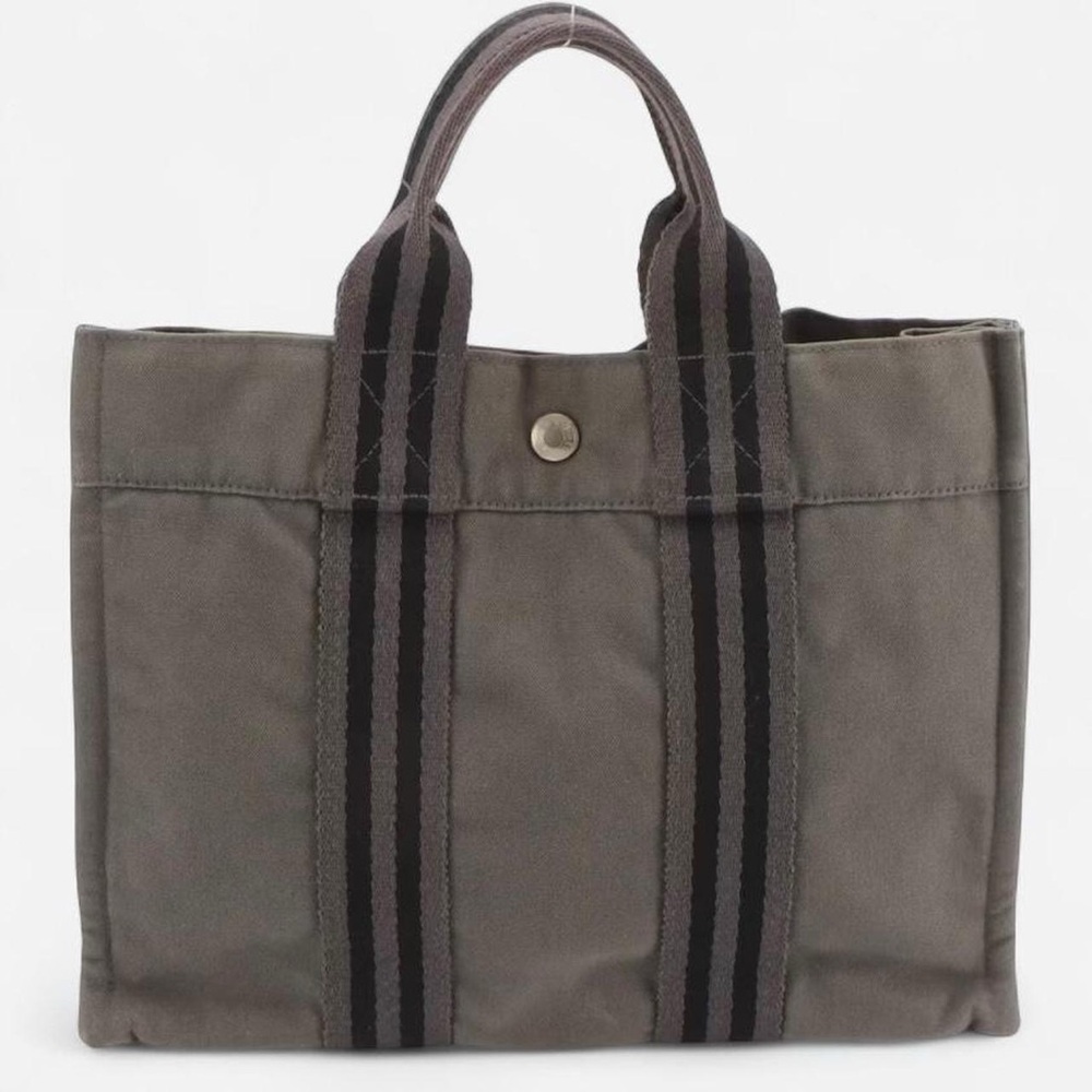 Hermès Toile Fourre-Tout PM tote bag in gray canvas